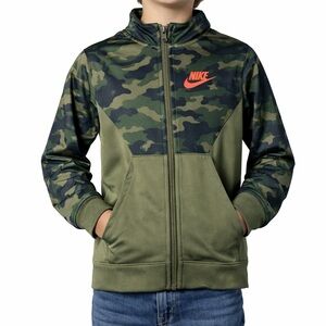 Nike Kids Full Zip Hoodie Jacket Camo Olive Green Size L 6–7Y